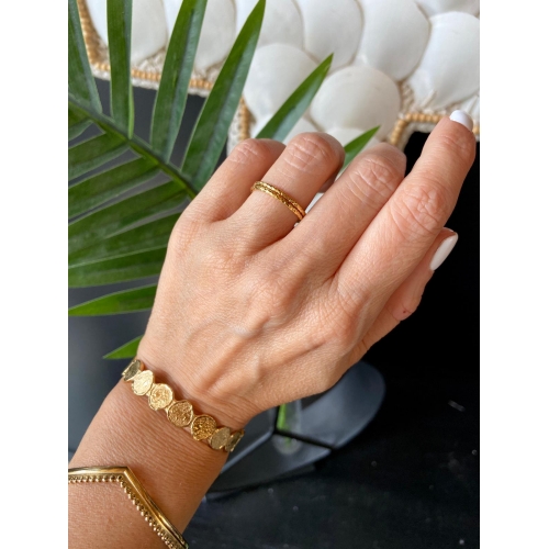 Bague dorée martelée