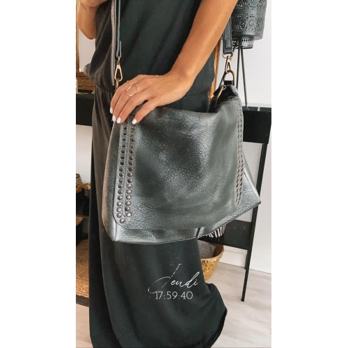 Besace cloutés grise